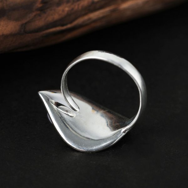 Leaf Ring With Natural Pearl Real 925 Sterling Silver 2