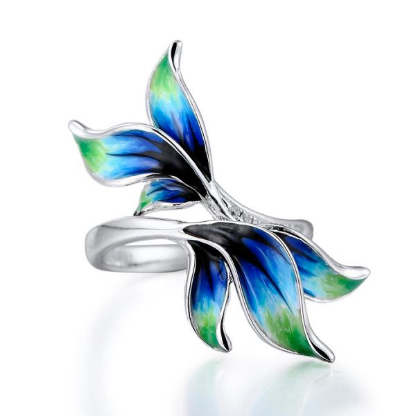 Blue Ring Flower Enamel